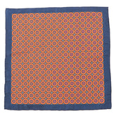 Ayo Orange Bold Circle 33cm Pocket Square - Tie Doctor